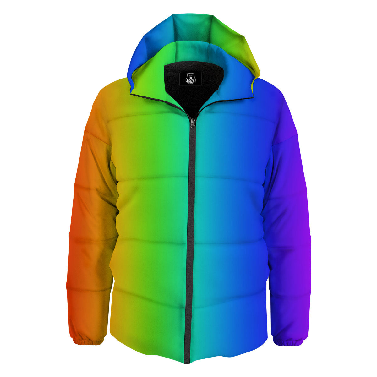 Shades Rainbow Print Pattern Down Jacket-grizzshop
