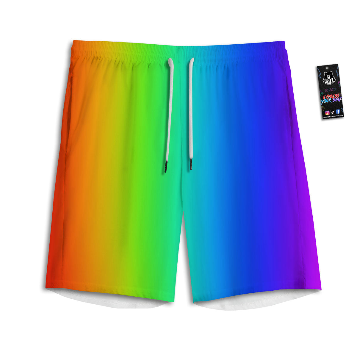 Shades Rainbow Print Pattern Men's Athletic Shorts
