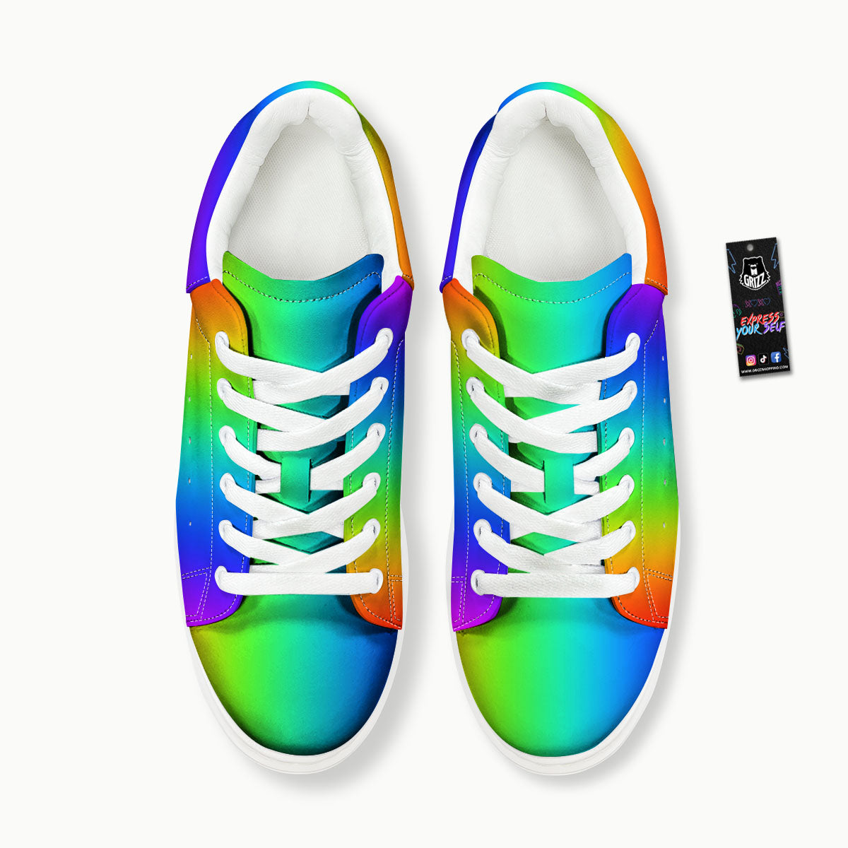 Shades Rainbow Print Pattern Platform Shoes-grizzshop