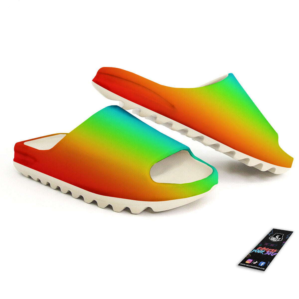 Shades Rainbow Print Pattern Sandals-grizzshop