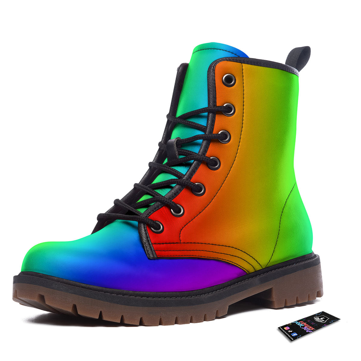 Shades Rainbow Print Pattern Work Boots-grizzshop