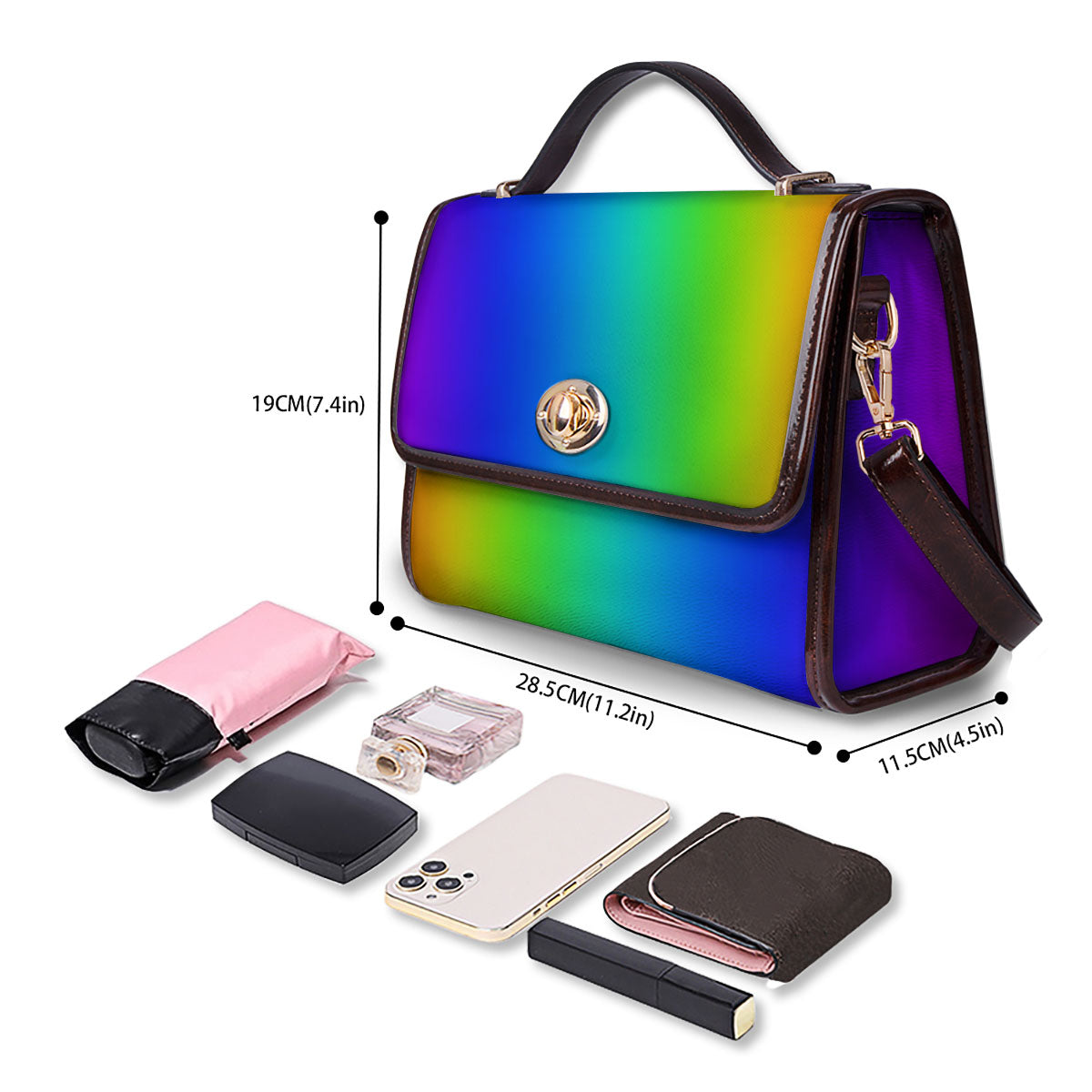 Shades Rainbow Print Pattern Women's Satchel Bag