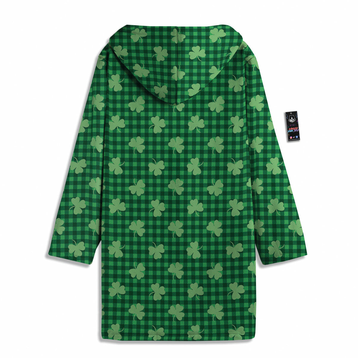 Shamrock Green Plaid Print Pattern Men's Windbreaker Jacket-grizzshop