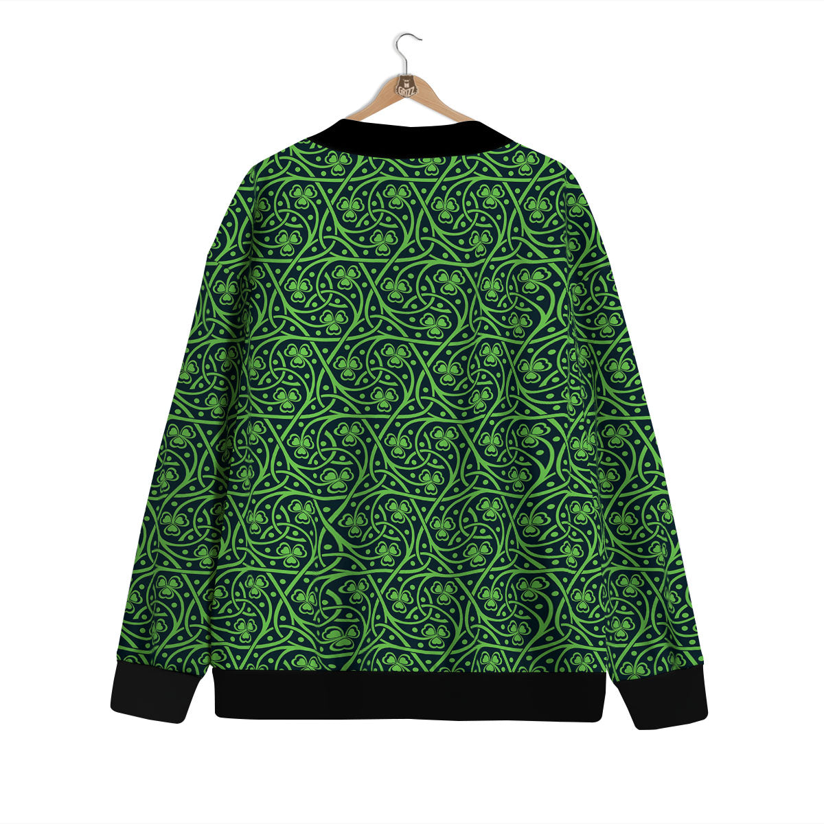 Shamrock Irish Print Pattern Cardigan-grizzshop