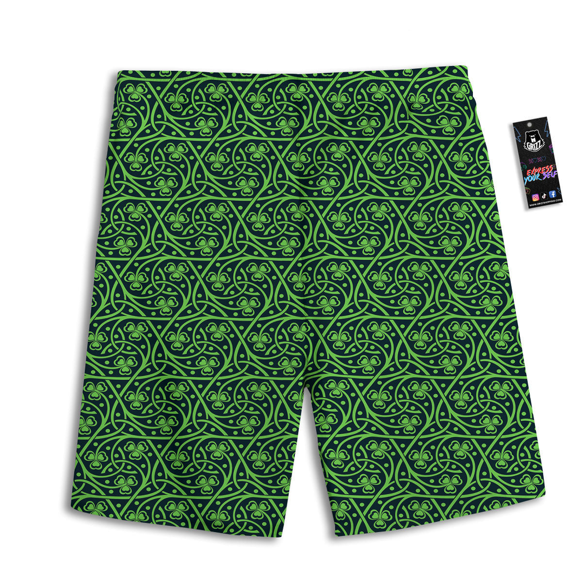 Shamrock Irish Print Pattern Men's Athletic Shorts