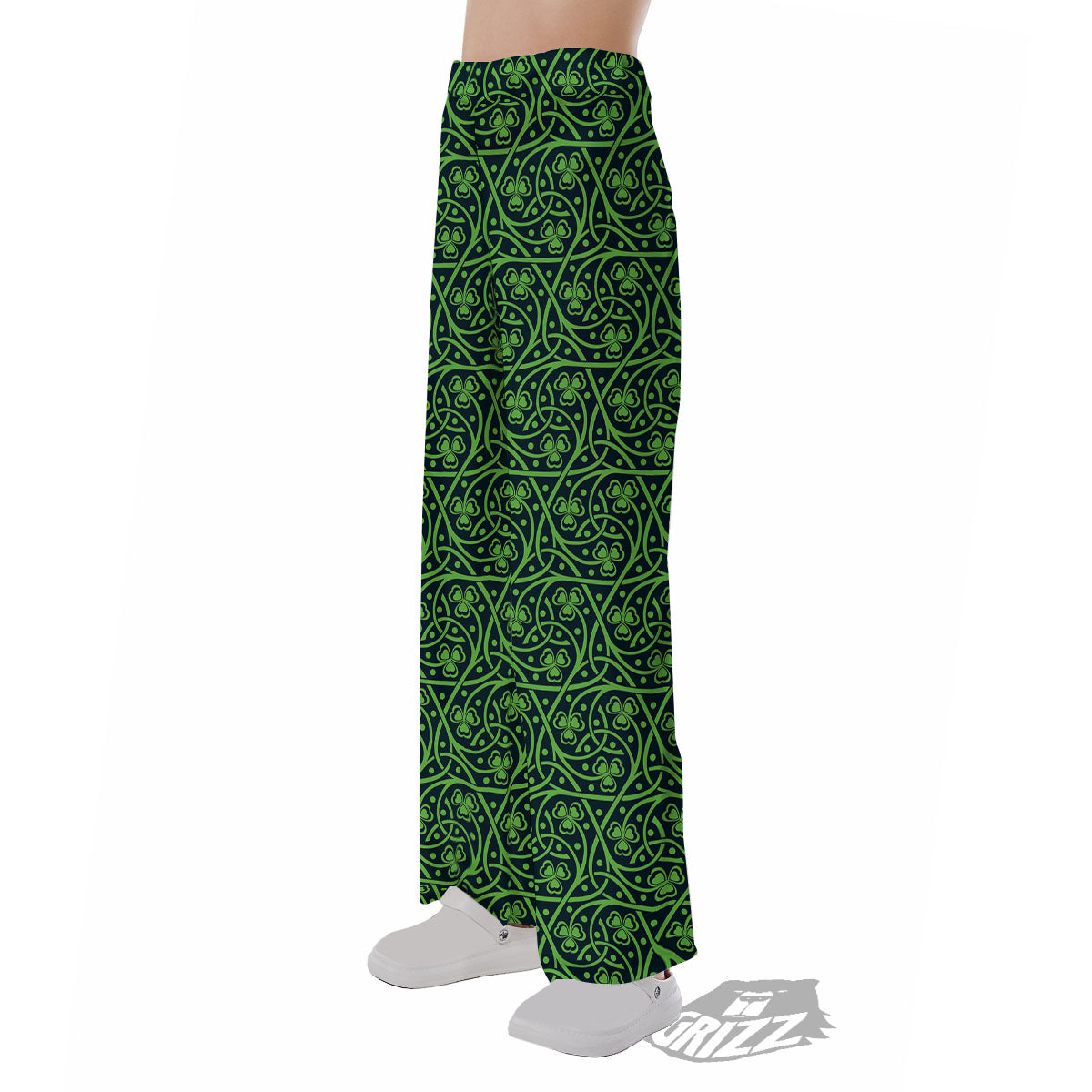 Shamrock Irish Print Pattern Pajama Pants-grizzshop