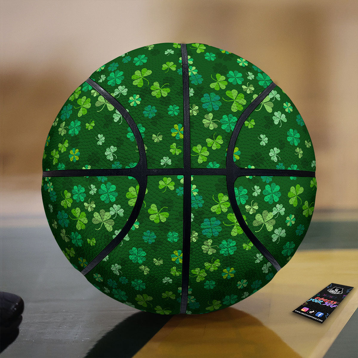 Shamrock Leaf Green Print Pattern Basketball-grizzshop
