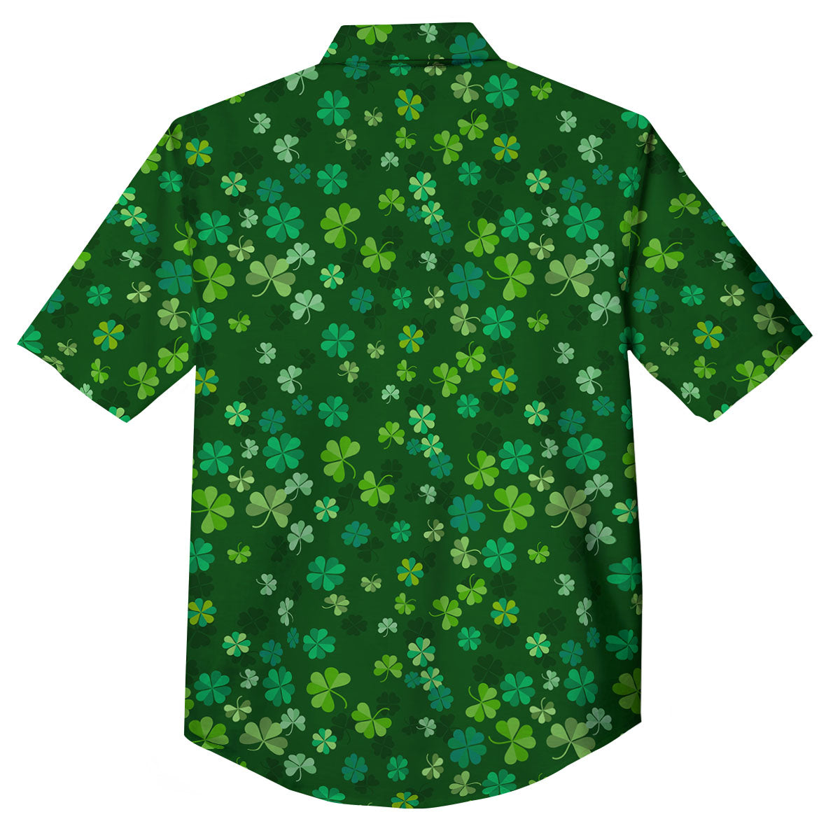 Shamrock Leaf Green Print Pattern Button Up Shirt-grizzshop