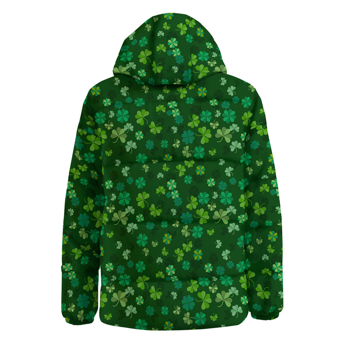 Shamrock Leaf Green Print Pattern Down Jacket-grizzshop