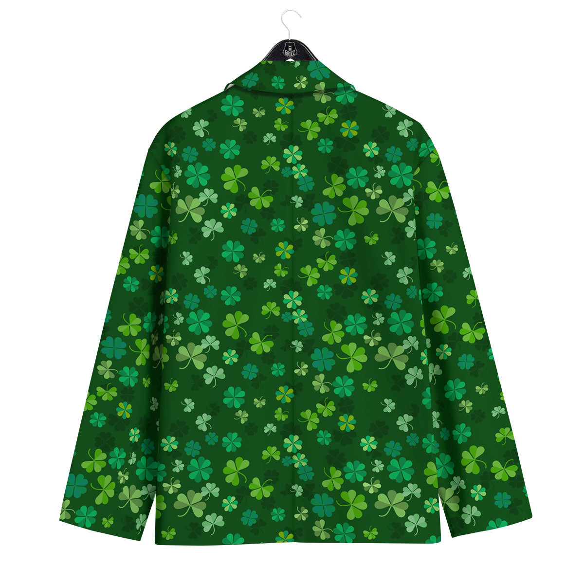 Shamrock Leaf Green Print Pattern Men's Sport Coat-grizzshop