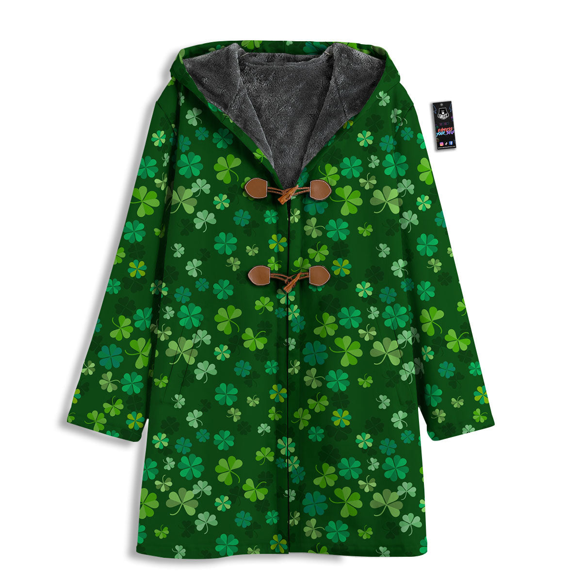 Shamrock Leaf Green Print Pattern Men's Windbreaker Jacket-grizzshop