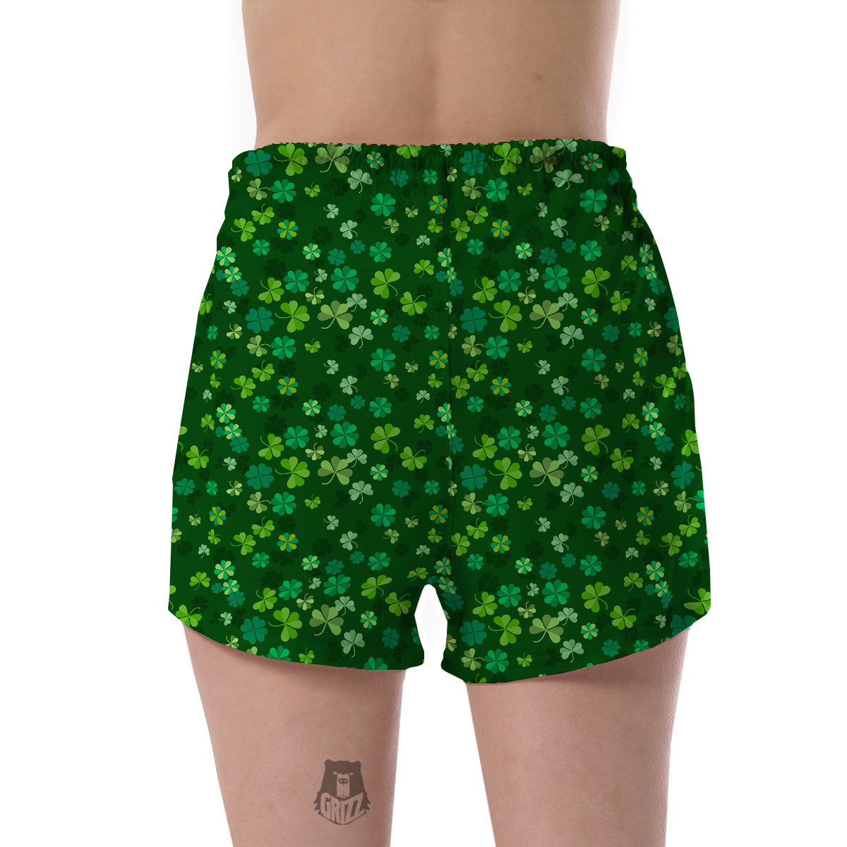 Shamrock Leaf Green Print Pattern Women's Shorts-grizzshop