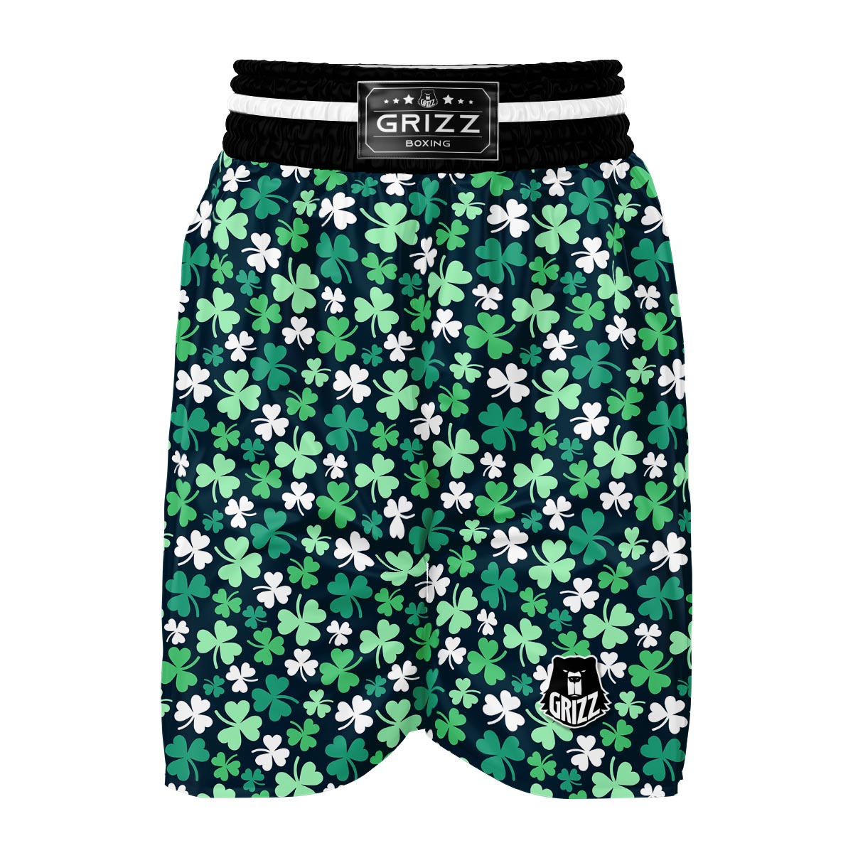 Shamrock Pattern Print Boxing Shorts-grizzshop
