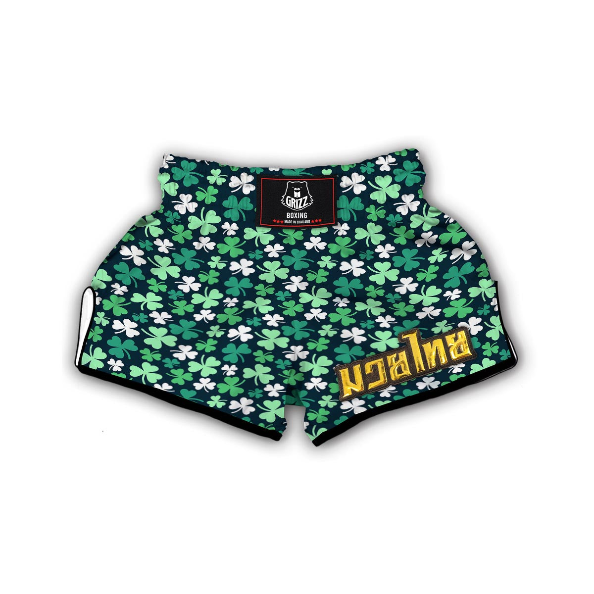 Shamrock Pattern Print Muay Thai Boxing Shorts-grizzshop