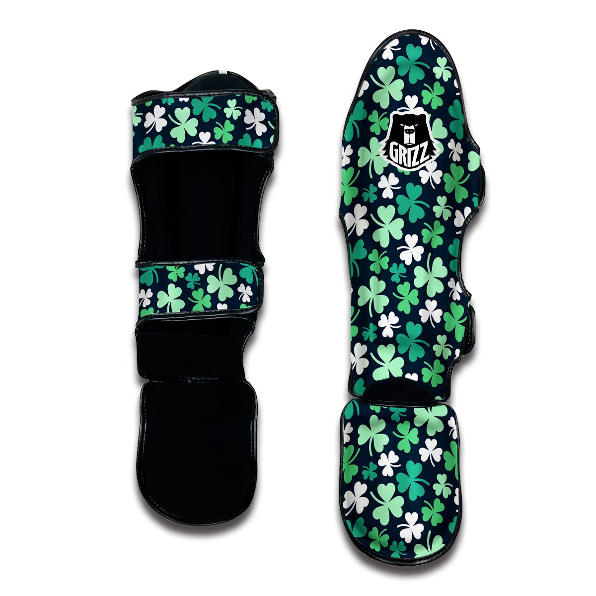 Shamrock Pattern Print Muay Thai Shin Guards-grizzshop