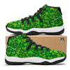 Shamrock St Patrick's Day Green Print Pattern Black Bball Shoes-grizzshop