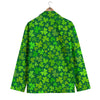 Shamrock St Patrick's Day Green Print Pattern Men's Blazer-grizzshop