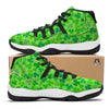 Shamrock St Patrick's Day Pattern Print Black Bball Shoes-grizzshop