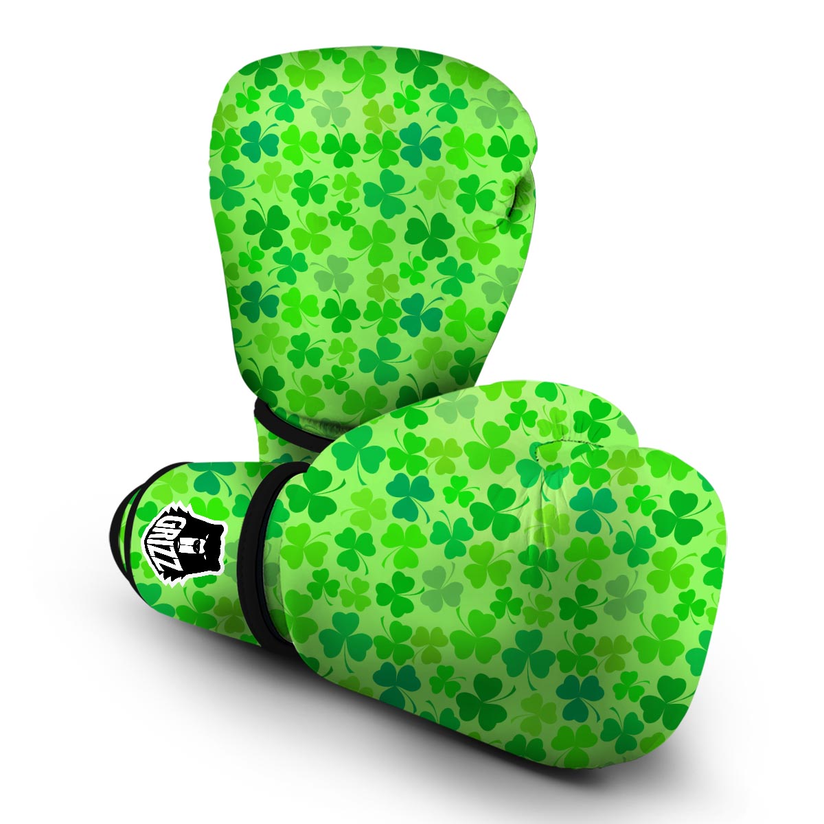 Shamrock St Patrick's Day Pattern Print Boxing Gloves-grizzshop