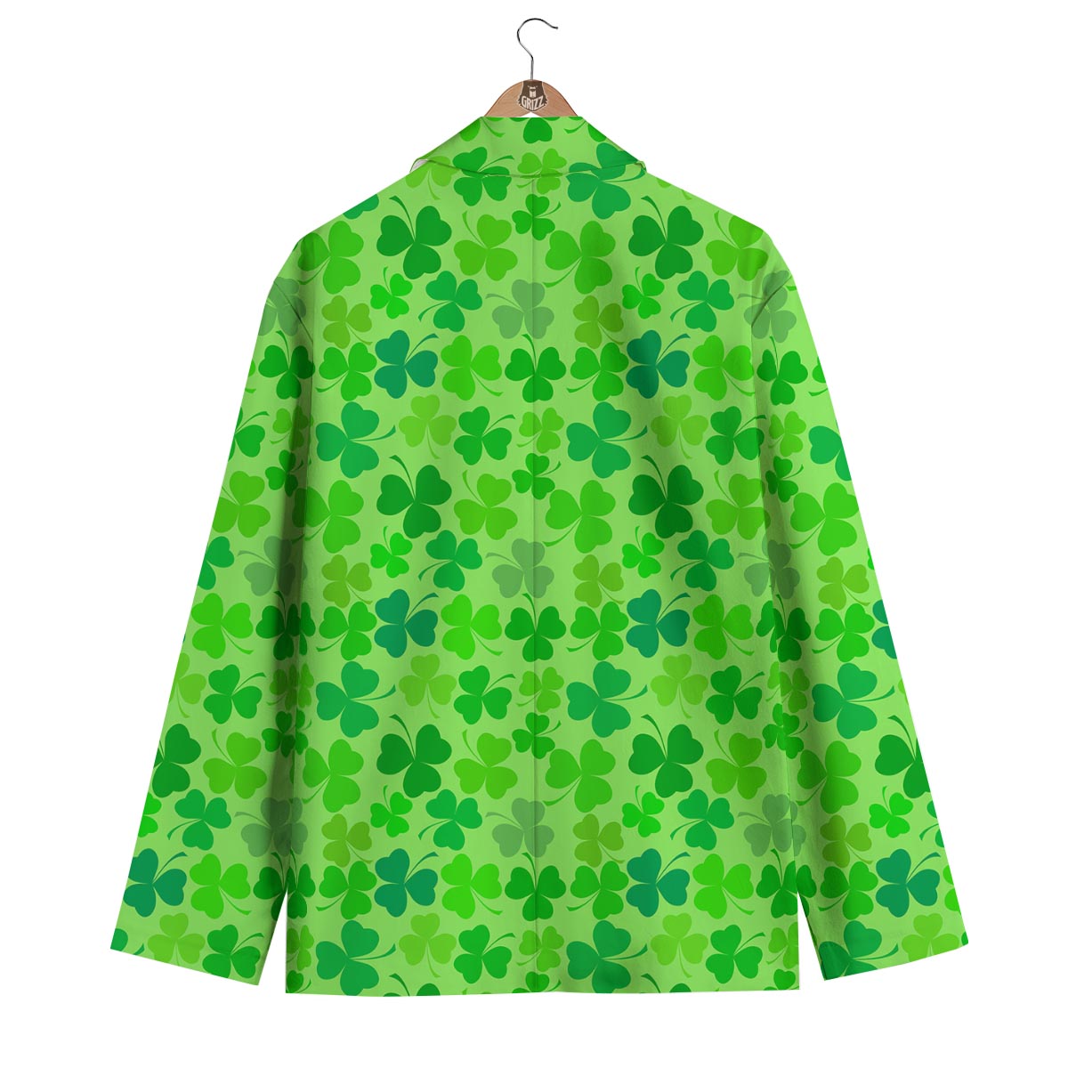 Shamrock St Patrick's Day Pattern Print Men's Blazer-grizzshop