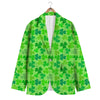 Shamrock St Patrick's Day Pattern Print Men's Blazer-grizzshop