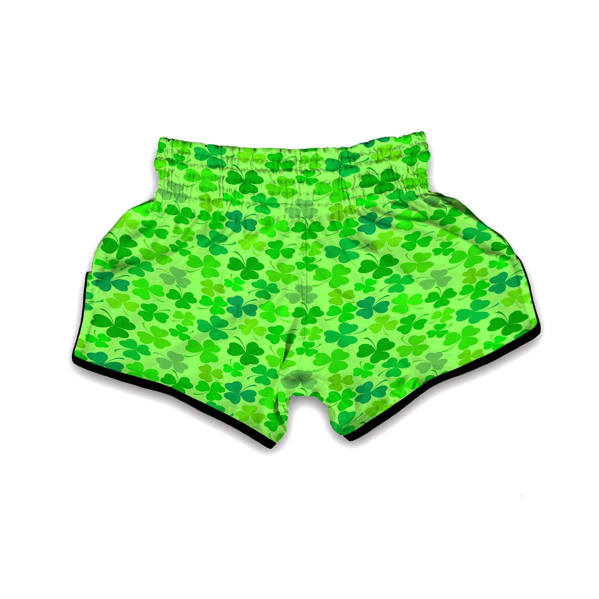 Shamrock St Patrick's Day Pattern Print Muay Thai Boxing Shorts-grizzshop