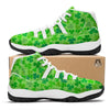 Shamrock St Patrick's Day Pattern Print White Bball Shoes-grizzshop