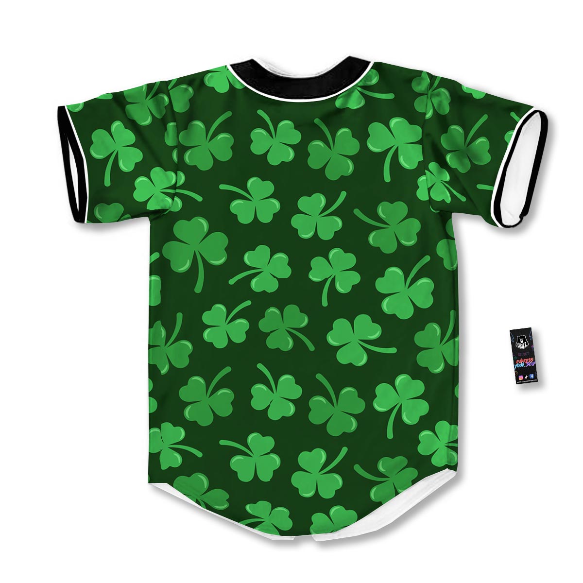 Shamrock St. Patrick's Day Print Pattern Baseball Jersey-grizzshop