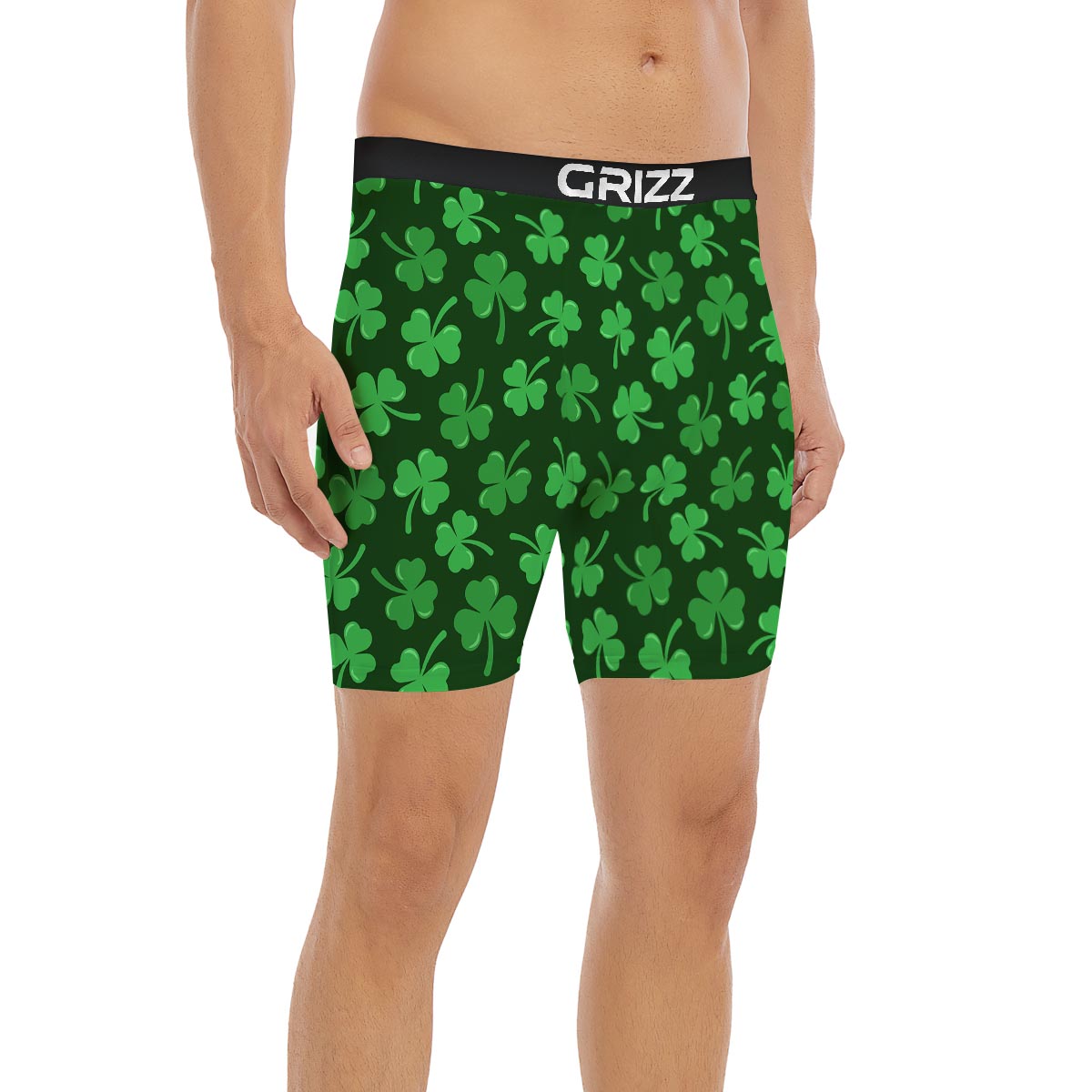 Shamrock St. Patrick's Day Print Pattern Boxer Briefs-grizzshop