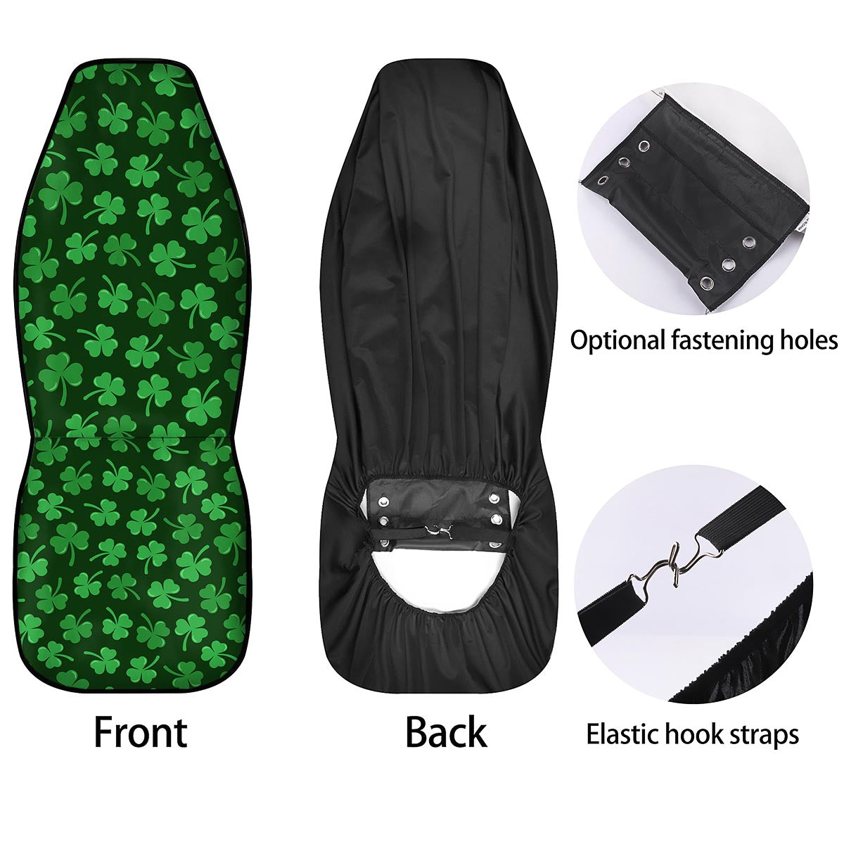 Shamrock St. Patrick's Day Print Pattern Car Seat Covers-grizzshop