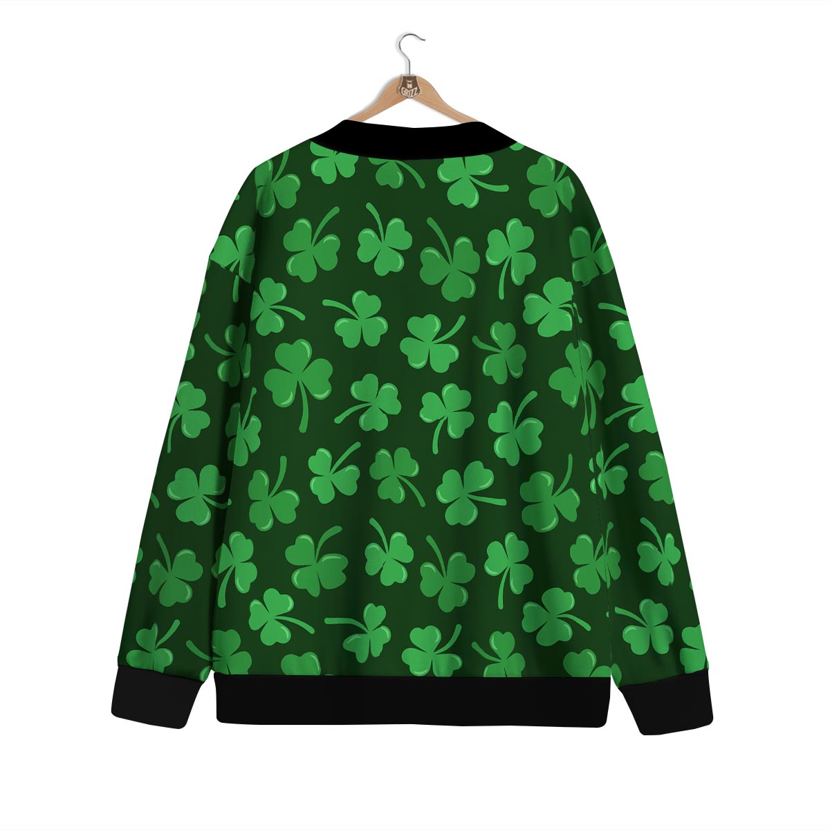 Shamrock St. Patrick's Day Print Pattern Cardigan-grizzshop