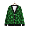 Shamrock St. Patrick's Day Print Pattern Cardigan-grizzshop