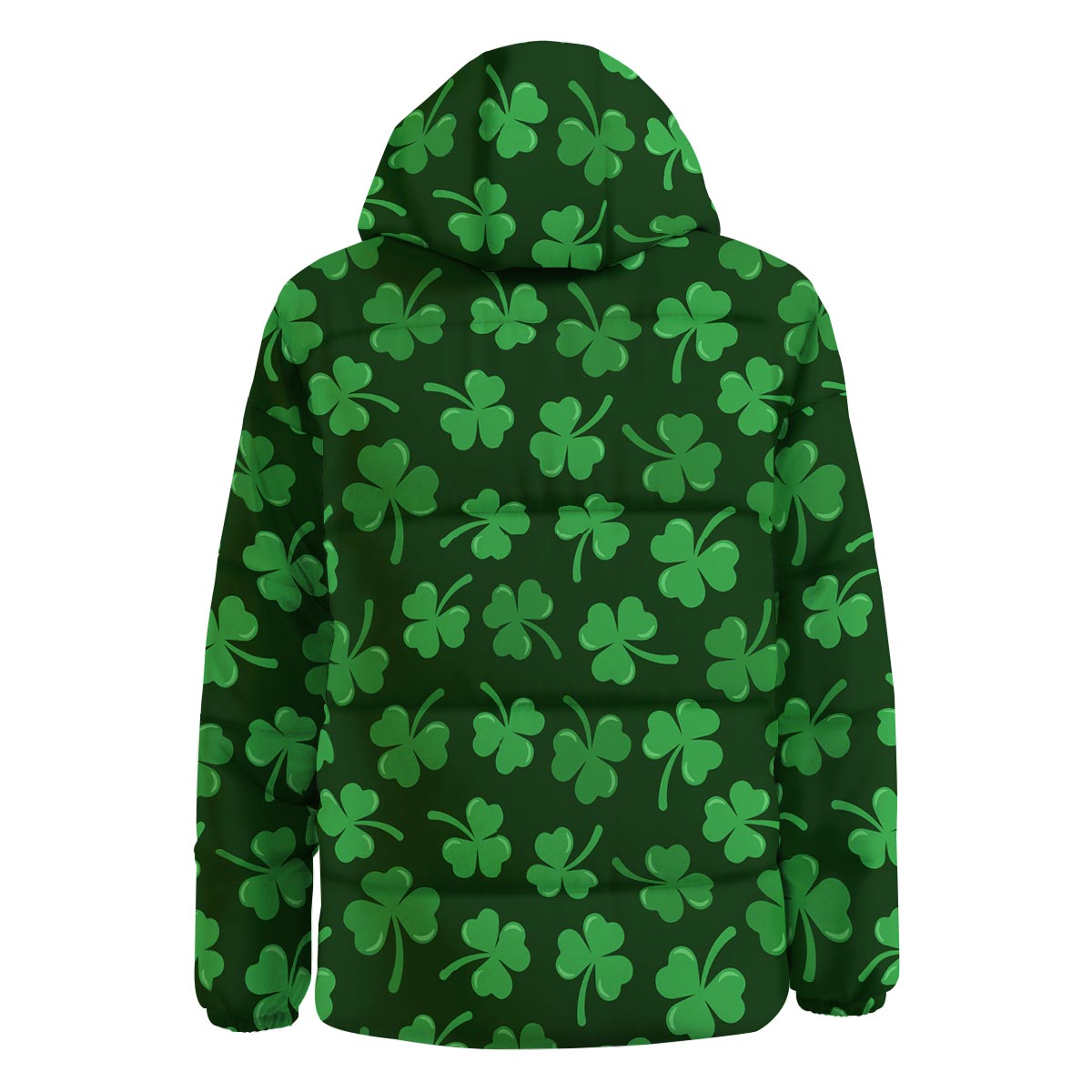 Shamrock St. Patrick's Day Print Pattern Down Jacket-grizzshop