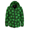 Shamrock St. Patrick's Day Print Pattern Down Jacket-grizzshop