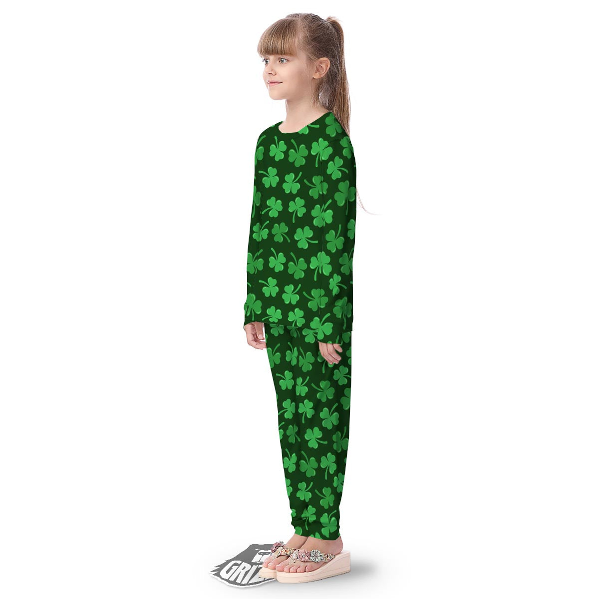 Shamrock St. Patrick's Day Print Pattern Kid's Pajamas-grizzshop