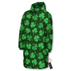 Shamrock St. Patrick's Day Print Pattern Long Down Jacket-grizzshop