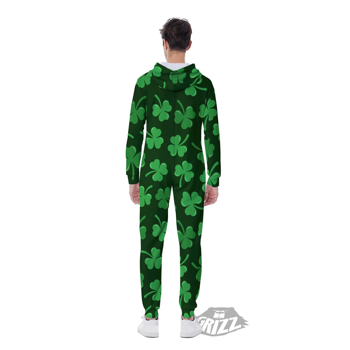Shamrock St. Patrick's Day Print Pattern Men's Jumpsuit-grizzshop