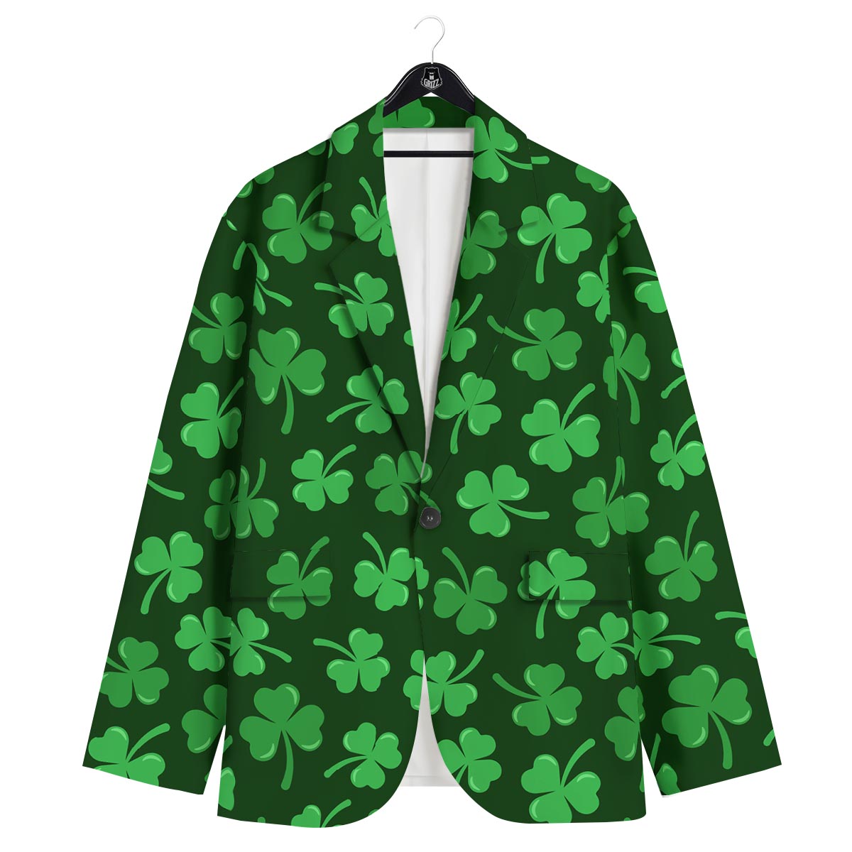 Shamrock St. Patrick's Day Print Pattern Men's Sport Coat-grizzshop