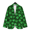 Shamrock St. Patrick's Day Print Pattern Men's Sport Coat-grizzshop