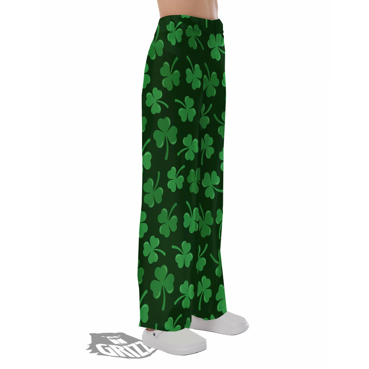 Shamrock St. Patrick's Day Print Pattern Pajama Pants-grizzshop