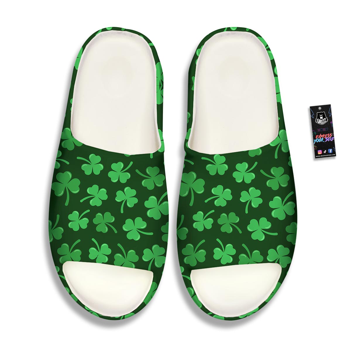 Shamrock St. Patrick's Day Print Pattern Sandals-grizzshop