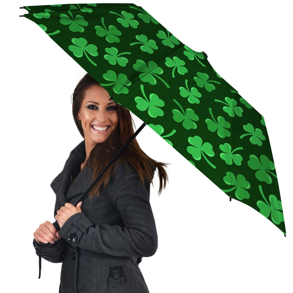 Shamrock St. Patrick's Day Print Pattern Umbrella-grizzshop