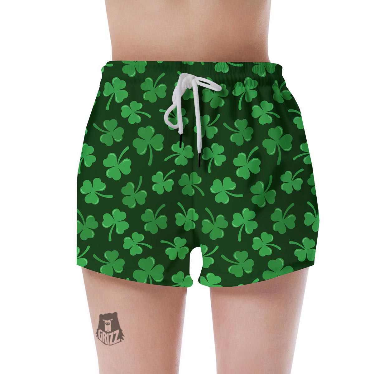 Shamrock St. Patrick's Day Print Pattern Women's Shorts-grizzshop