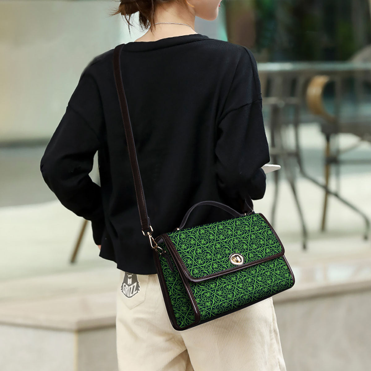 Shamrock Irish Print Pattern Women's Satchel Bag