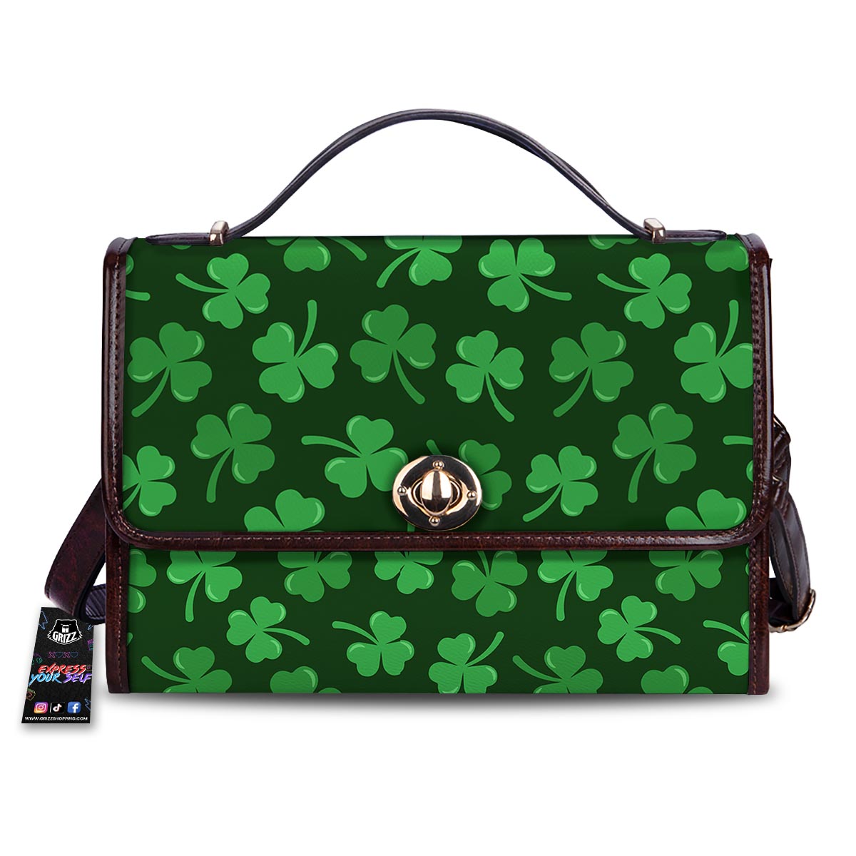 Shamrock St. Patrick's Day Print Pattern Women's Satchel Bag