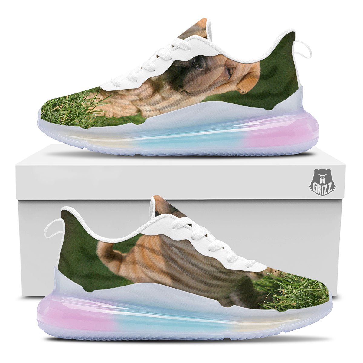 Shar Pei Vintage Print Running Sneakers-grizzshop