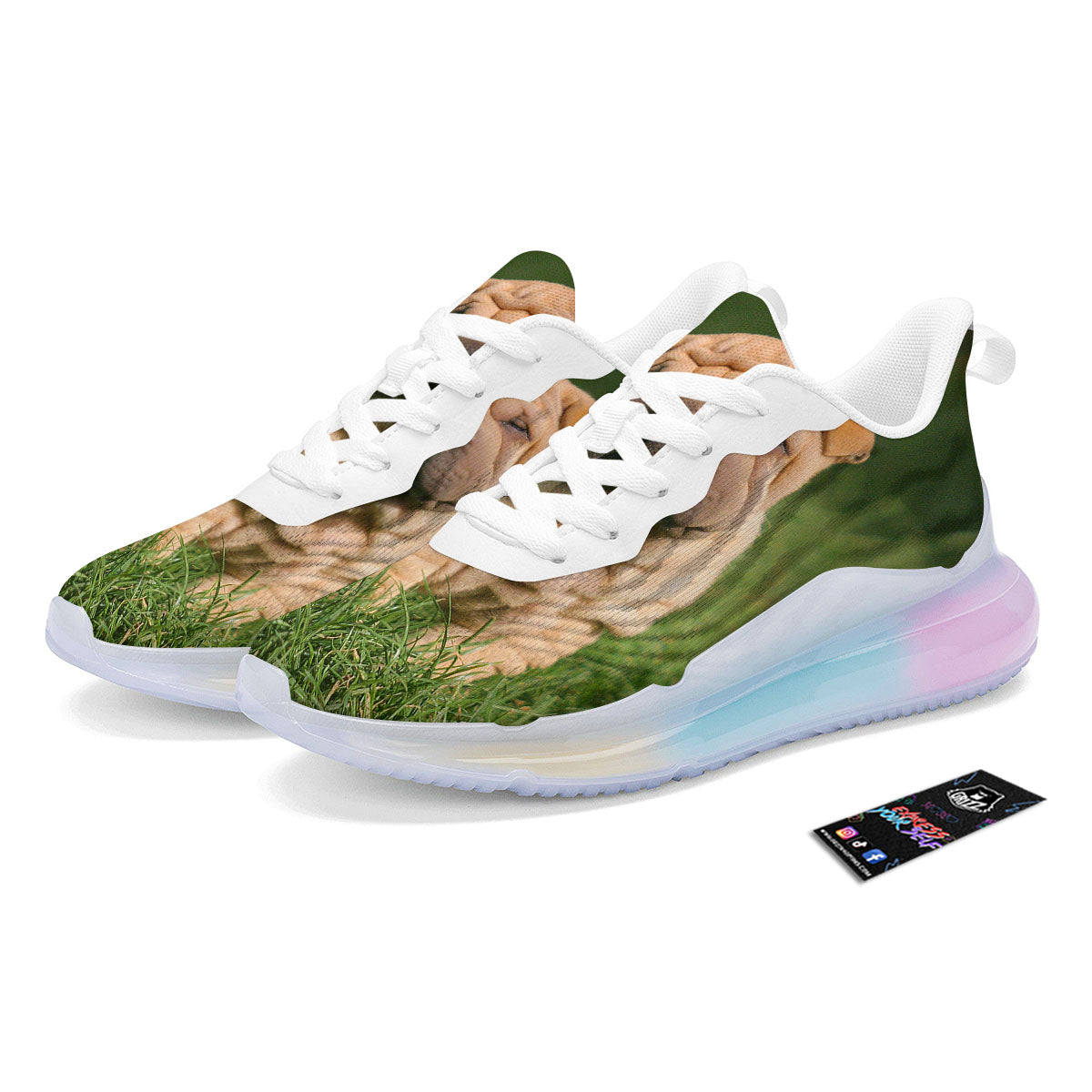 Shar Pei Vintage Print Running Sneakers-grizzshop
