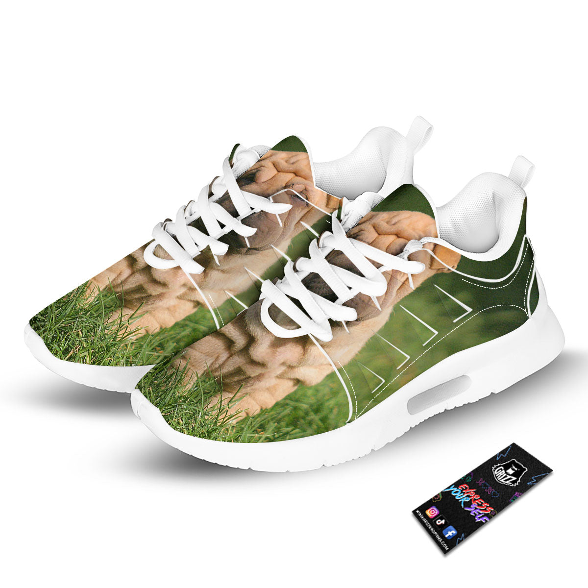 Shar Pei Vintage Print Tennis Shoes-grizzshop