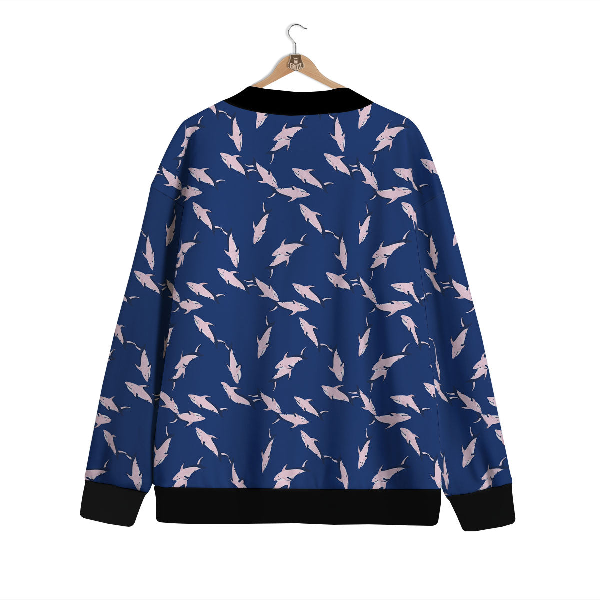 Shark Blue And Pink Print Pattern Cardigan-grizzshop