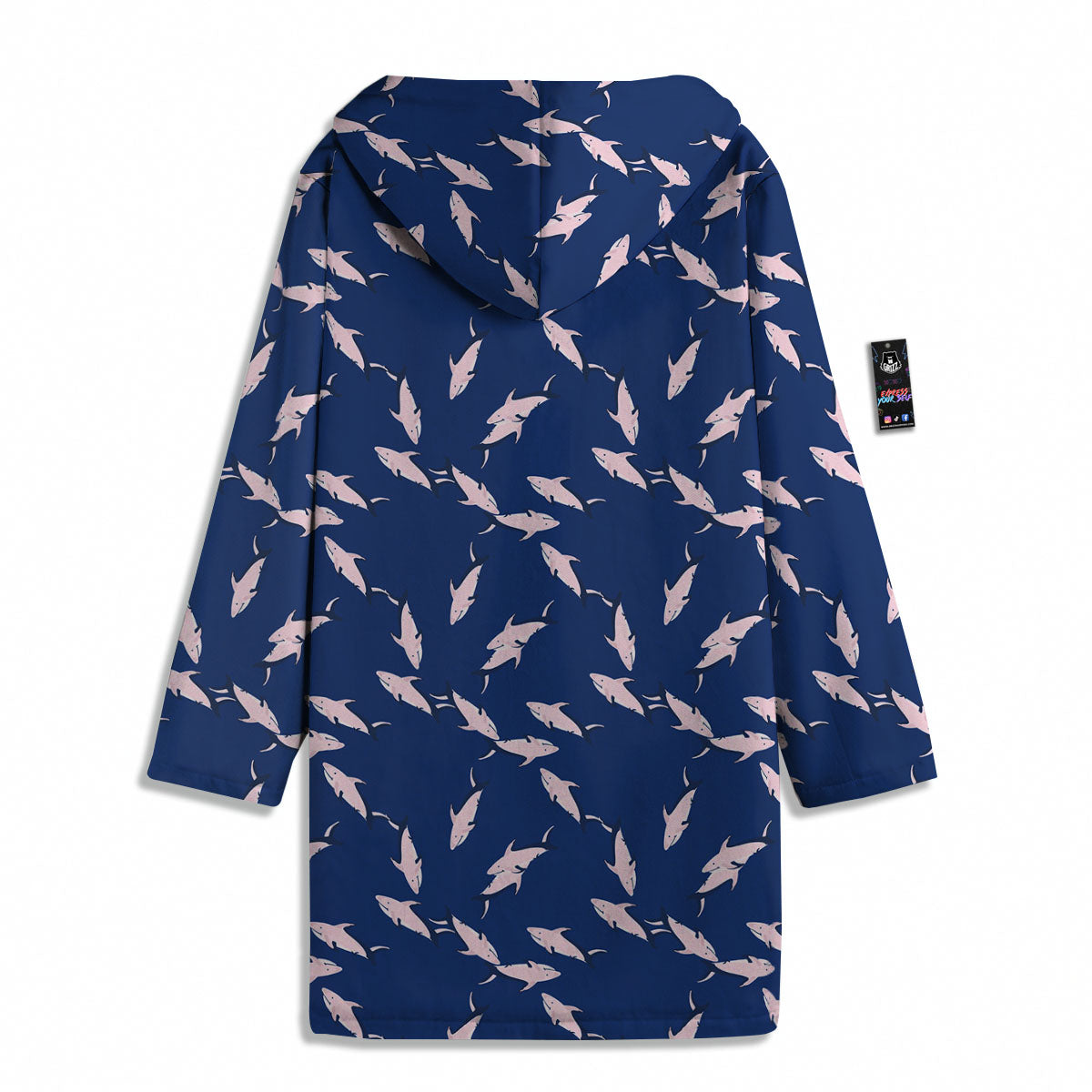 Shark Blue And Pink Print Pattern Men's Windbreaker Jacket-grizzshop